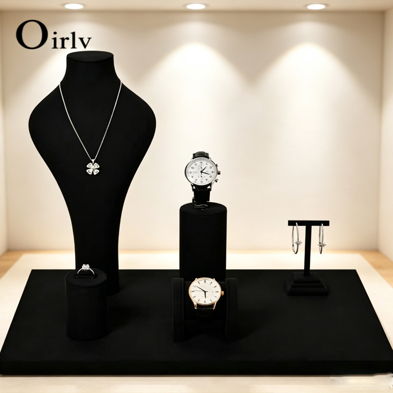 Jewelry Stores With Watches - Oirlv Set Display Perhiasan Hitam, Penyangga