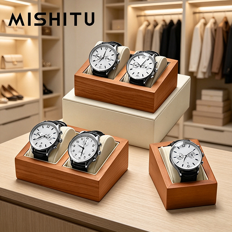 Watch Display Box - MISHITU Kotak Penyimpanan Jam Tangan Kayu