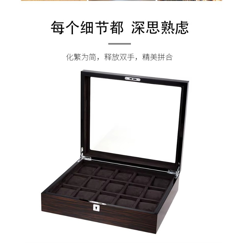 Watch Display Box - Kotak jam tangan multi-posisi berbahan kayu
