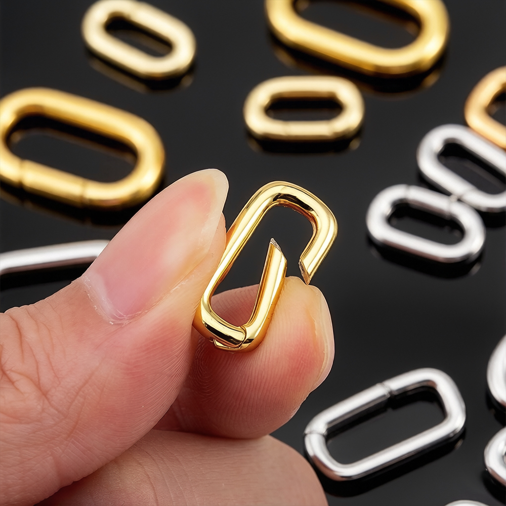 Gold Plated Ring - 2pcs Pengait Kalung Oval Berlapis Emas