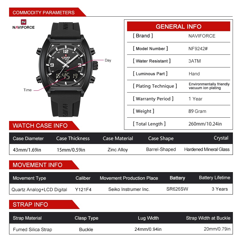 NAVIFORCE Jam Tangan Pria Laya - Watch Display Box ulasan dan harga