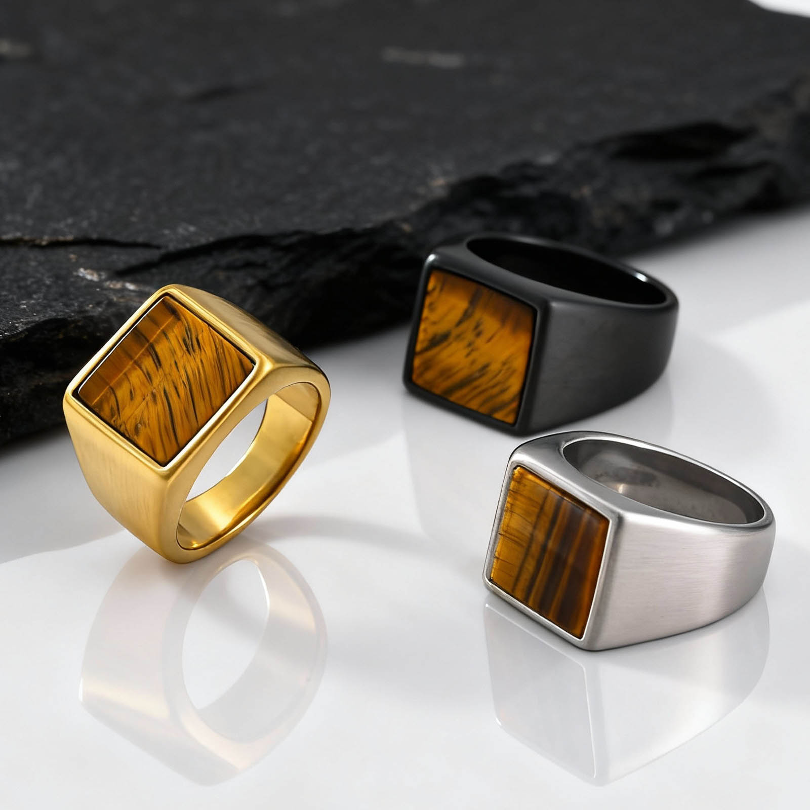 Cincin Batu Mata Harimau untuk - Mens Signet Ring ulasan dan harga