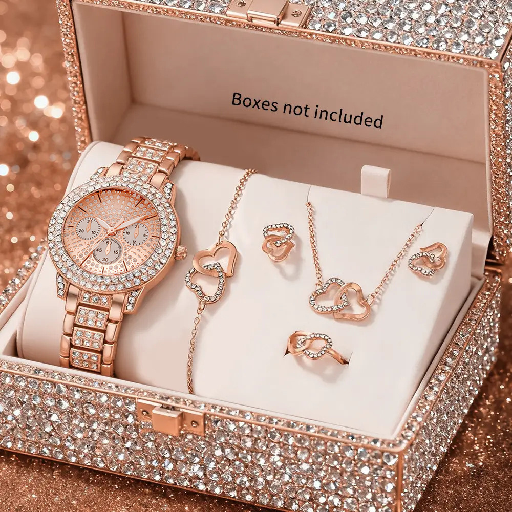 6pcs Set Jam Tangan & Perhiasa - Unique Jewelry Watches ulasan dan harga