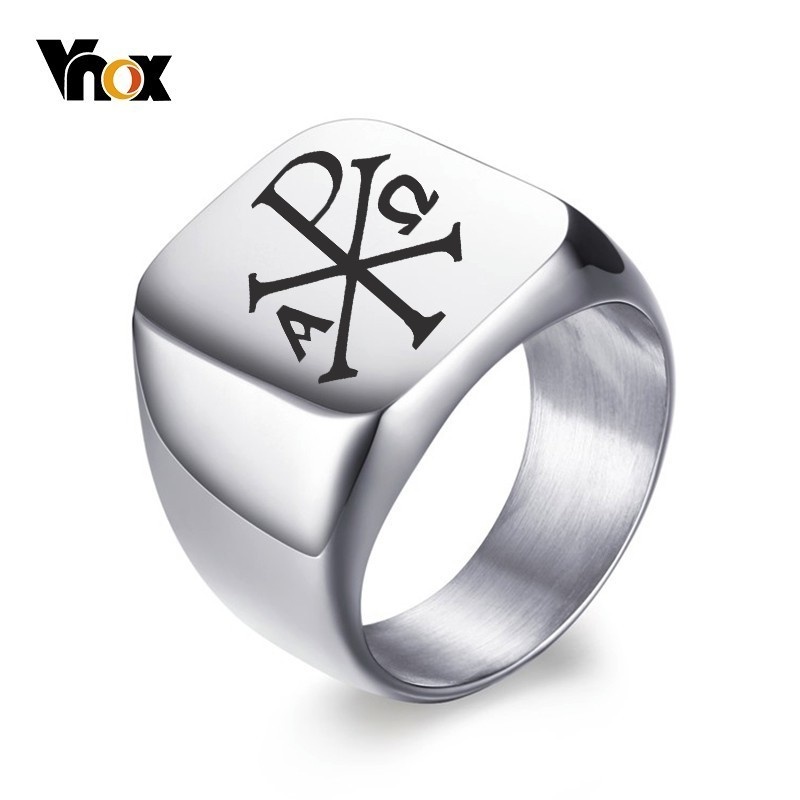 Vnox Pribadi Gratis Cap Cincin - Mens Signet Ring ulasan dan harga