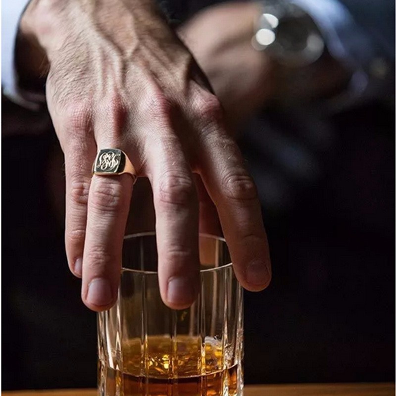 Vnox Pribadi Gratis Cap Cincin - Mens Signet Ring ulasan dan harga