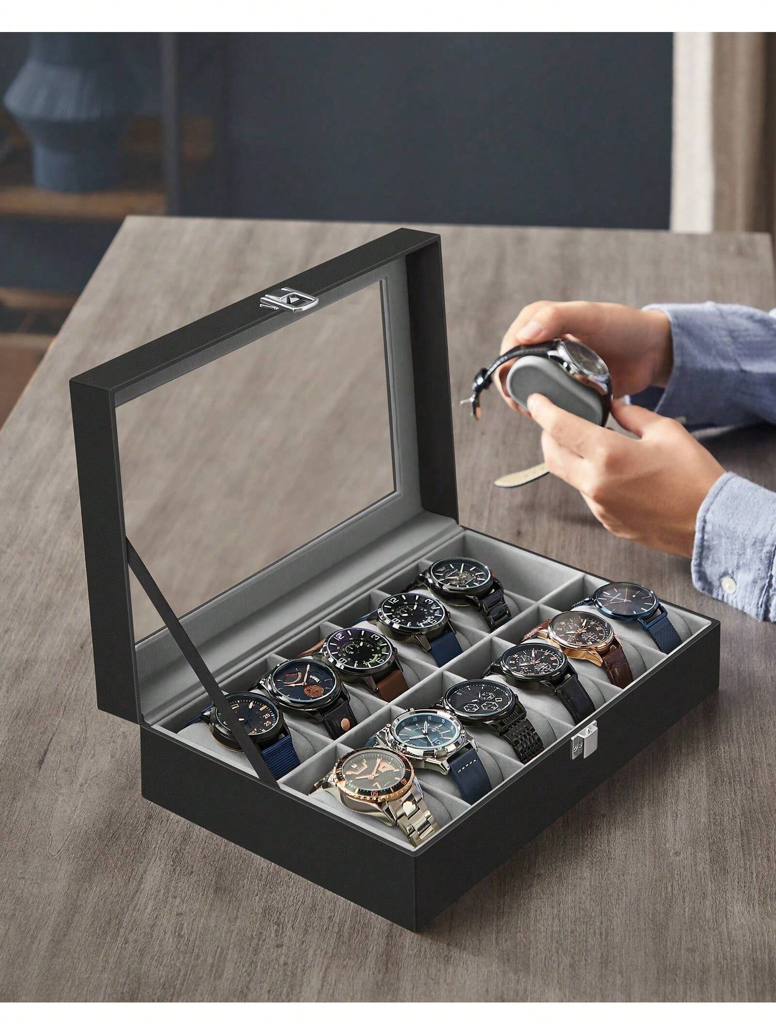 Kotak Jam Tangan 12 Slot yang  - Watch Display Box ulasan dan harga