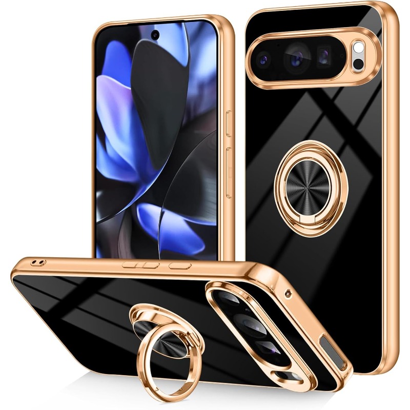 Casing HP Google Pixel 10 9 8  - Gold Plated Ring ulasan dan harga