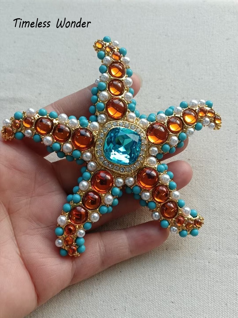 Pin Bros Bintang Laut Kaca Geo - Vintage Brooch Pin ulasan dan harga
