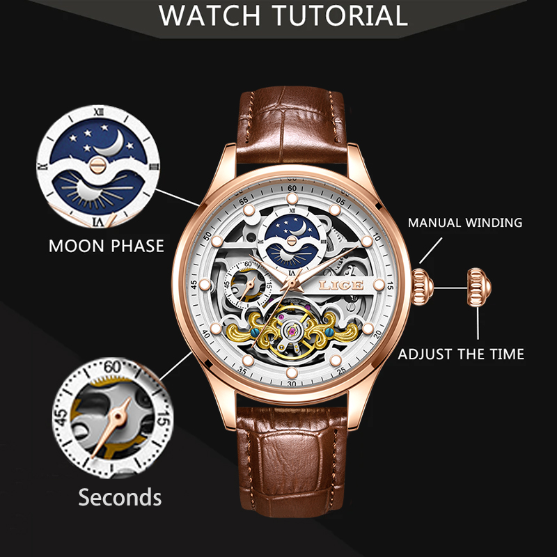 LIGE Jam Tangan Mekanis Pria S - Mens Mechanical Watch ulasan dan harga