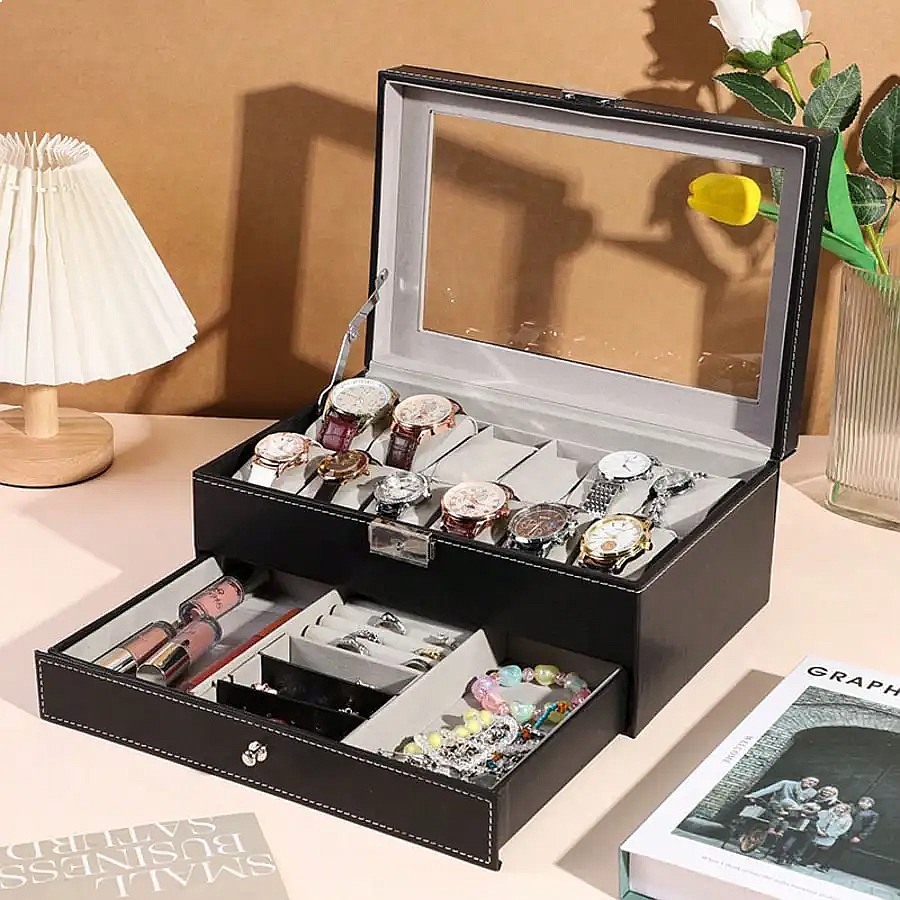 Kotak Jam Tangan 12 Slot denga - Watch Display Box ulasan dan harga