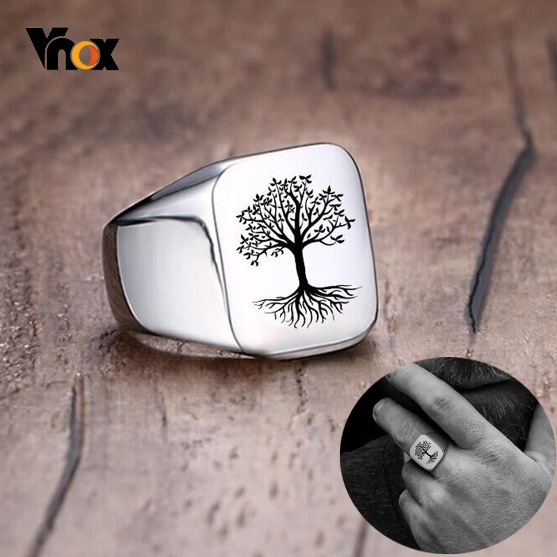 Vnox Rock Punk Pohon Kehidupan - Mens Signet Ring ulasan dan harga