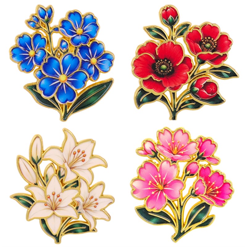 Pin Enamel Bunga Vintage Warna - Vintage Brooch Pin ulasan dan harga
