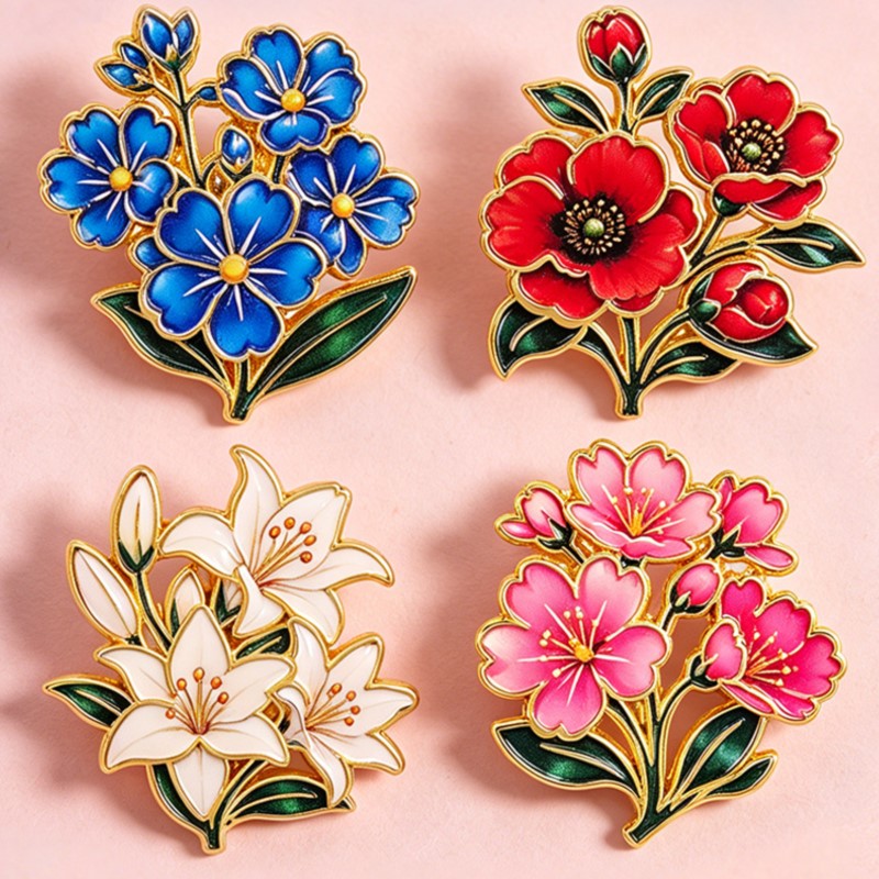 Pin Enamel Bunga Vintage Warna - Vintage Brooch Pin ulasan dan harga