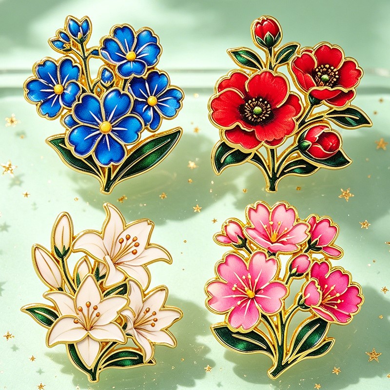 Pin Enamel Bunga Vintage Warna - Vintage Brooch Pin ulasan dan harga