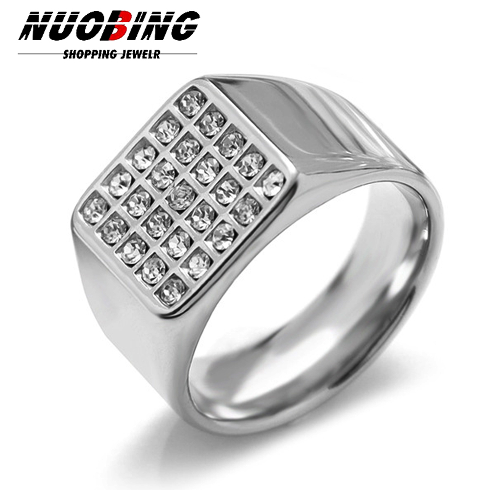 Cincin Signet Zirkonia Kubik B - Mens Signet Ring ulasan dan harga