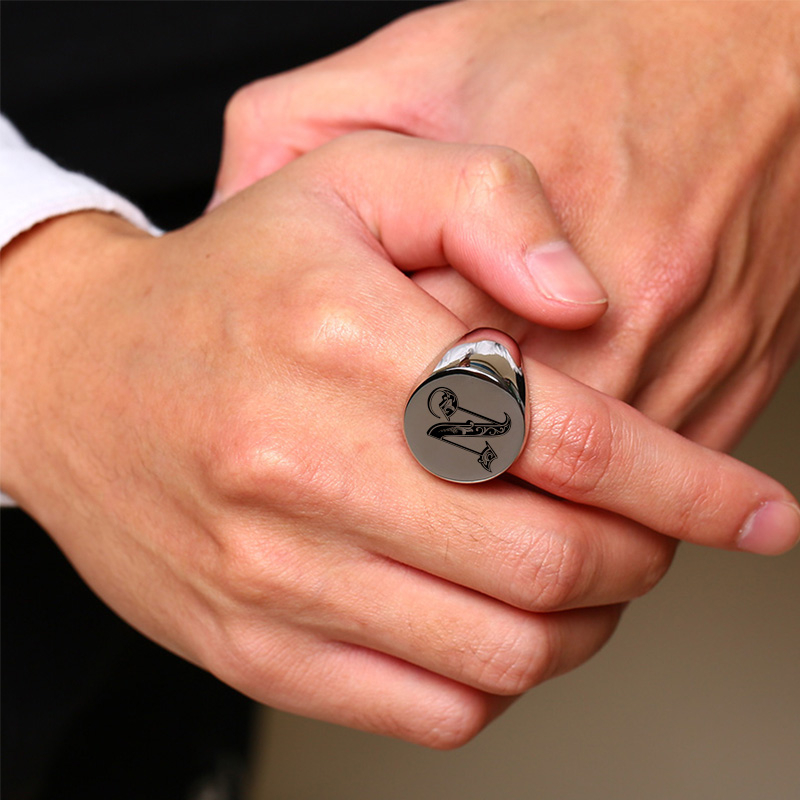 Vnox Cincin Stempel Awal Huruf - Mens Signet Ring ulasan dan harga