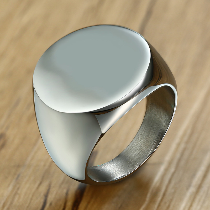 Vnox Cincin Stempel Awal Huruf - Mens Signet Ring ulasan dan harga